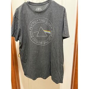 Pink Floyd Dark Side of the Moon Graphic T-Shirt Mens Large Charcoal Gray Band T